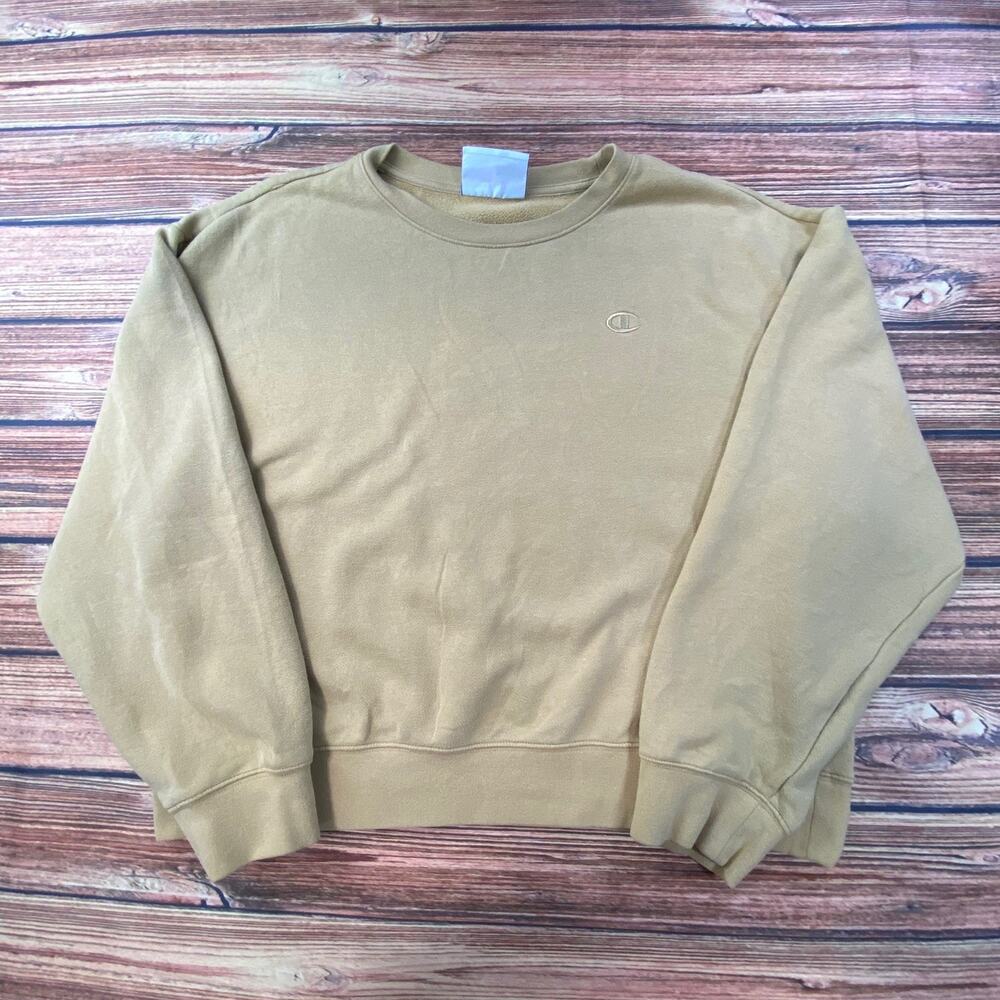 Champion Cream Sweatshirt Womens XL Fleece Pullover Crewneck Solid